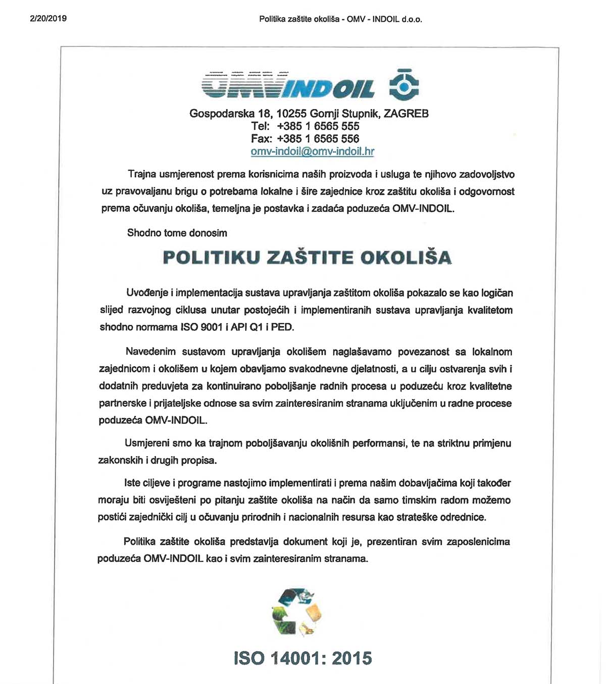 politika zastite okolisa